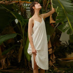 Sunset Ember Dots Casual Linen Womens Dress