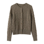 Wool Cable Knit Cardigan Women Sweater