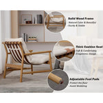 Rustic Twilight 2Pcs Mid Century Modern Linen Wood Chairs