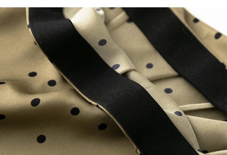 Green Dots Mulberry Silk Womens Skirt