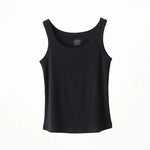 Women Tank Top Ribbed Cotton Boat Neck Sleeveless Top Essentials M-XL