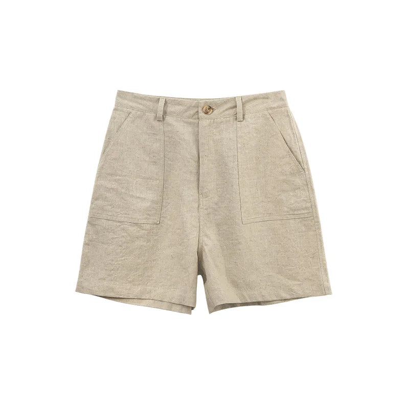 Sunset Emerald Floral Yoga Cotton Womens Shorts