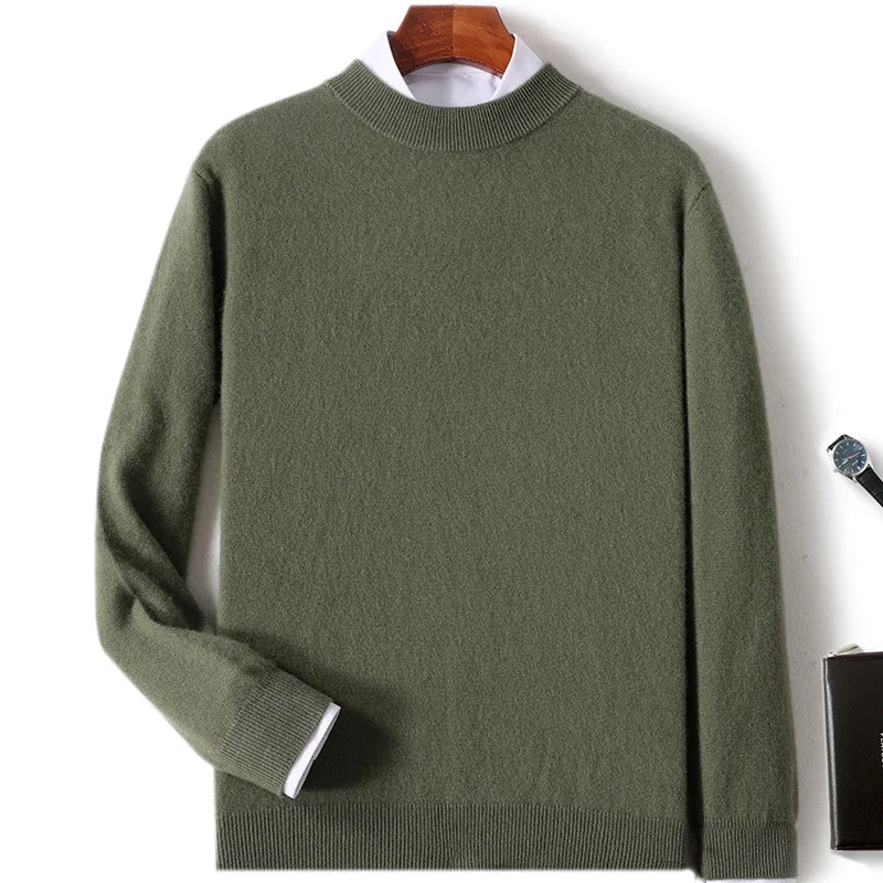 Sandstone Drift 100% Cashmere Mens Sweater