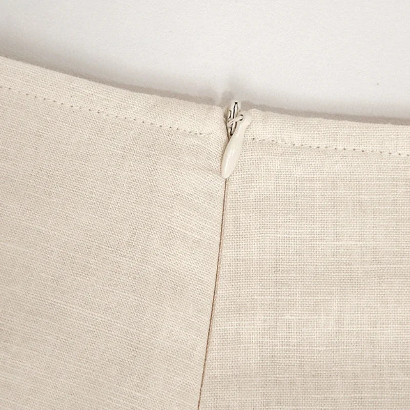 Ocean Silver Dots Casual Cotton Linen Womens Skirt