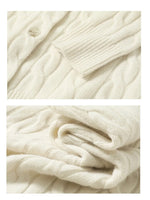 Wool Cable Knit Cardigan Women Sweater