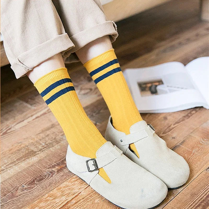 Misty Sky Stripes Womens Socks