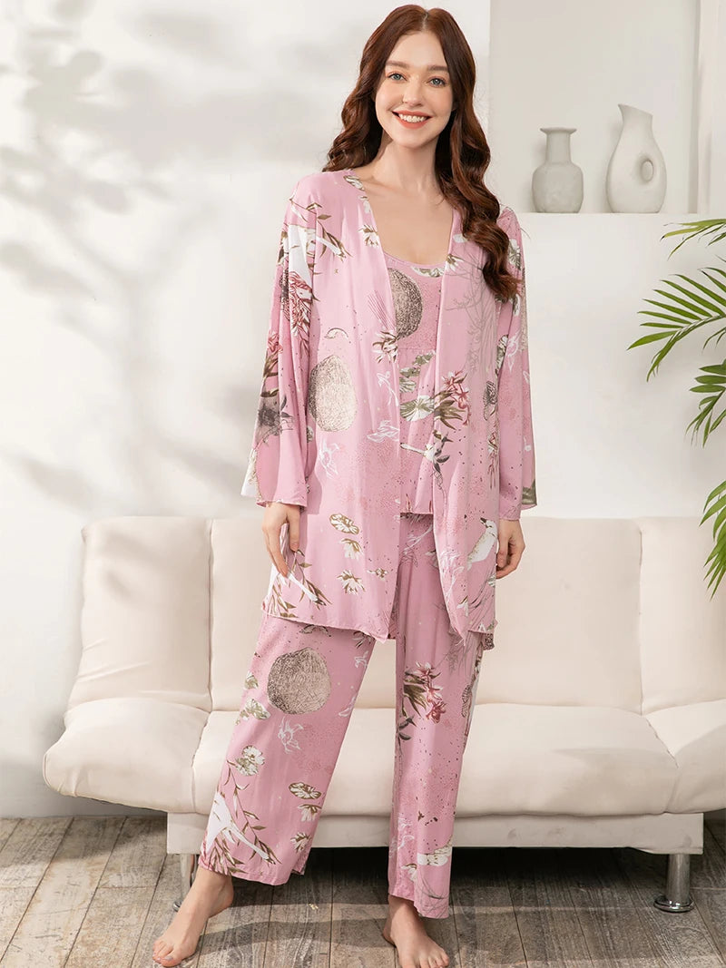 Sunset Blossom Womens 100% Viscose Pajamas