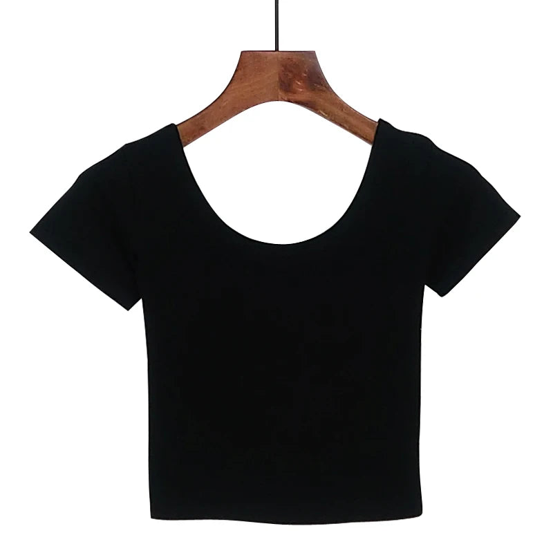 Nature Fit U-Neck Stretch Cotton Womens Crop Top