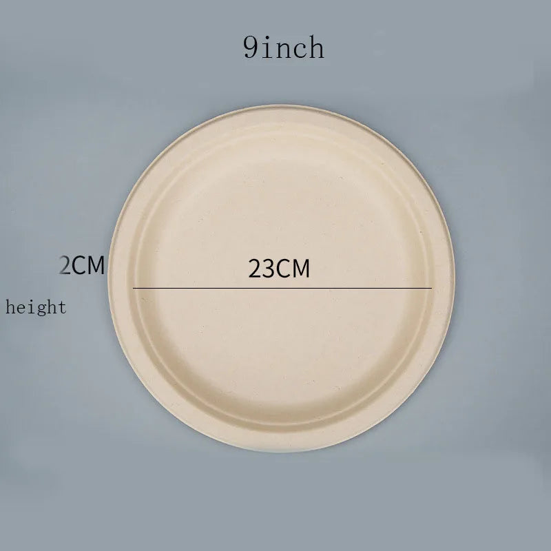 Crimson Dawn Blush Eco-Friendly Wood Disposable Plates