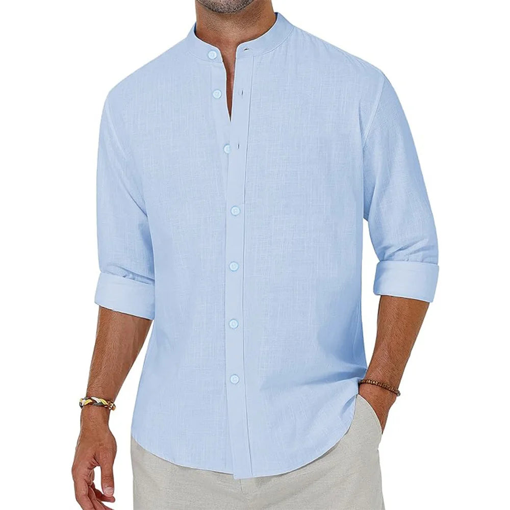 Ivory Coast Casual Cotton Linen Mens Shirt