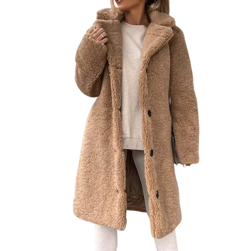 Golden Oak Solid Womens Coat Flannel