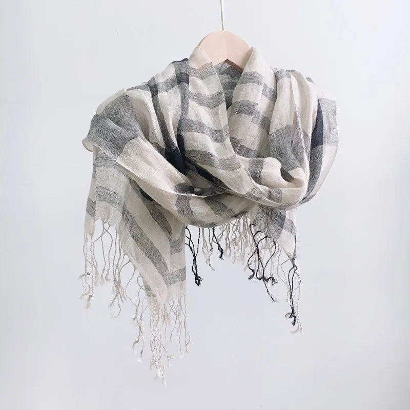 Serene Ivory Stripes Womens Scarf