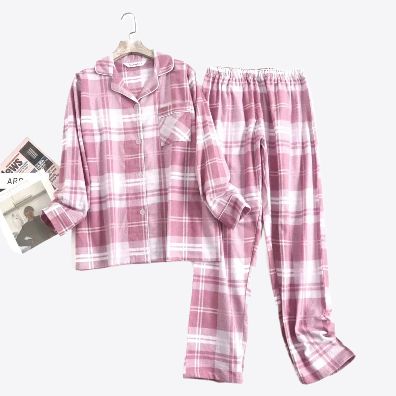 Springtime Bliss Plaid Cotton Womens Pajama Set | Hypoallergenic - Allergy Friendly - Naturally Free