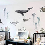 Underwater Animals DIY Vinyl Non-Toxic Decal Self Adhesive Wall Stickers | Hypoallergenic - Allergy Friendly - Naturally Free