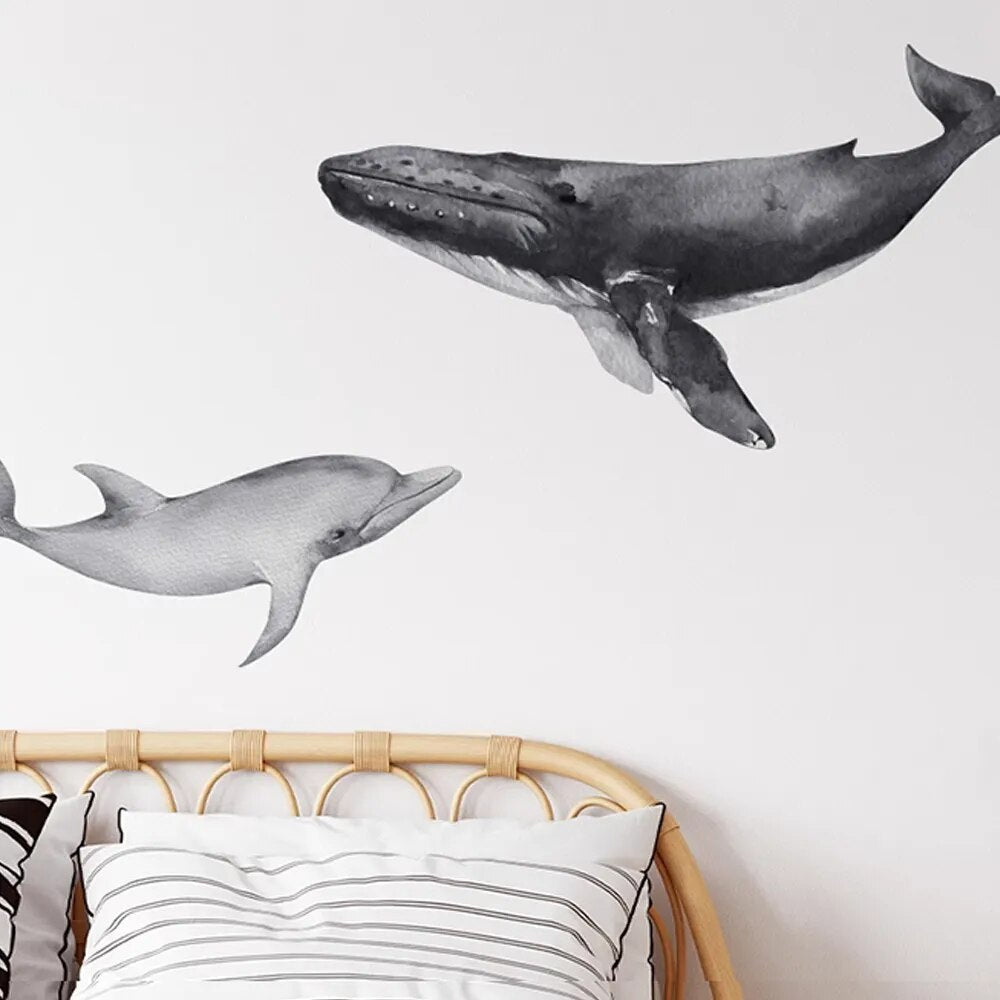 Underwater Animals DIY Vinyl Non-Toxic Decal Self Adhesive Wall Stickers | Hypoallergenic - Allergy Friendly - Naturally Free