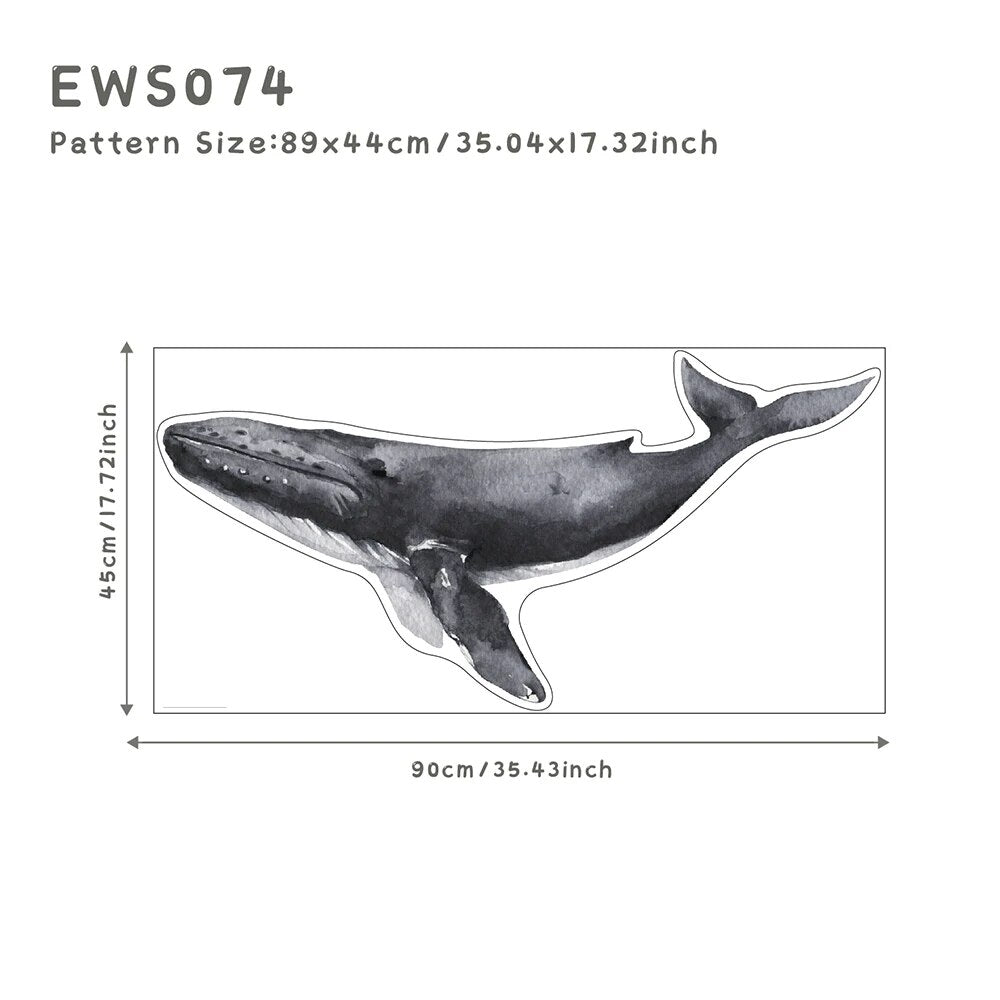 Underwater Animals DIY Vinyl Non-Toxic Decal Self Adhesive Wall Stickers | Hypoallergenic - Allergy Friendly - Naturally Free