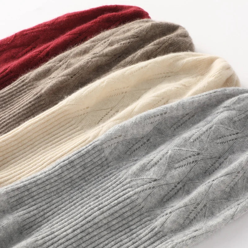 Winter Berries Knit Cashmere Womens Hat | Hypoallergenic - Allergy Friendly - Naturally Free