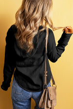 Peony Dawn none casual linen Womens hooded blouse